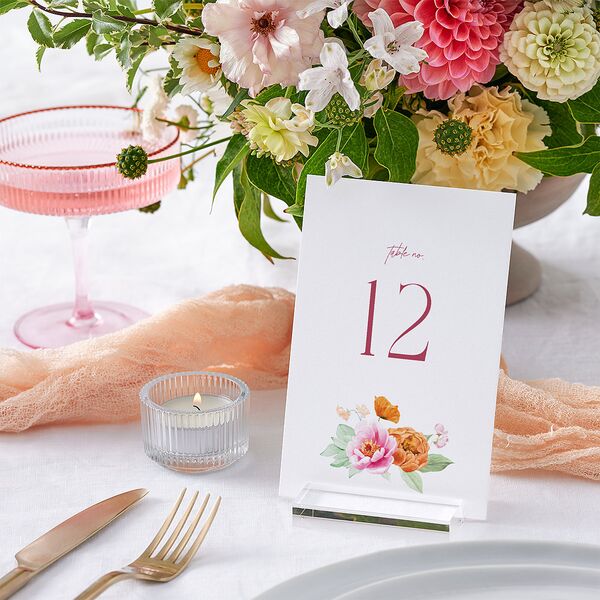 Whimsical Maximalist Floral Table Numbers Mulberry Signature