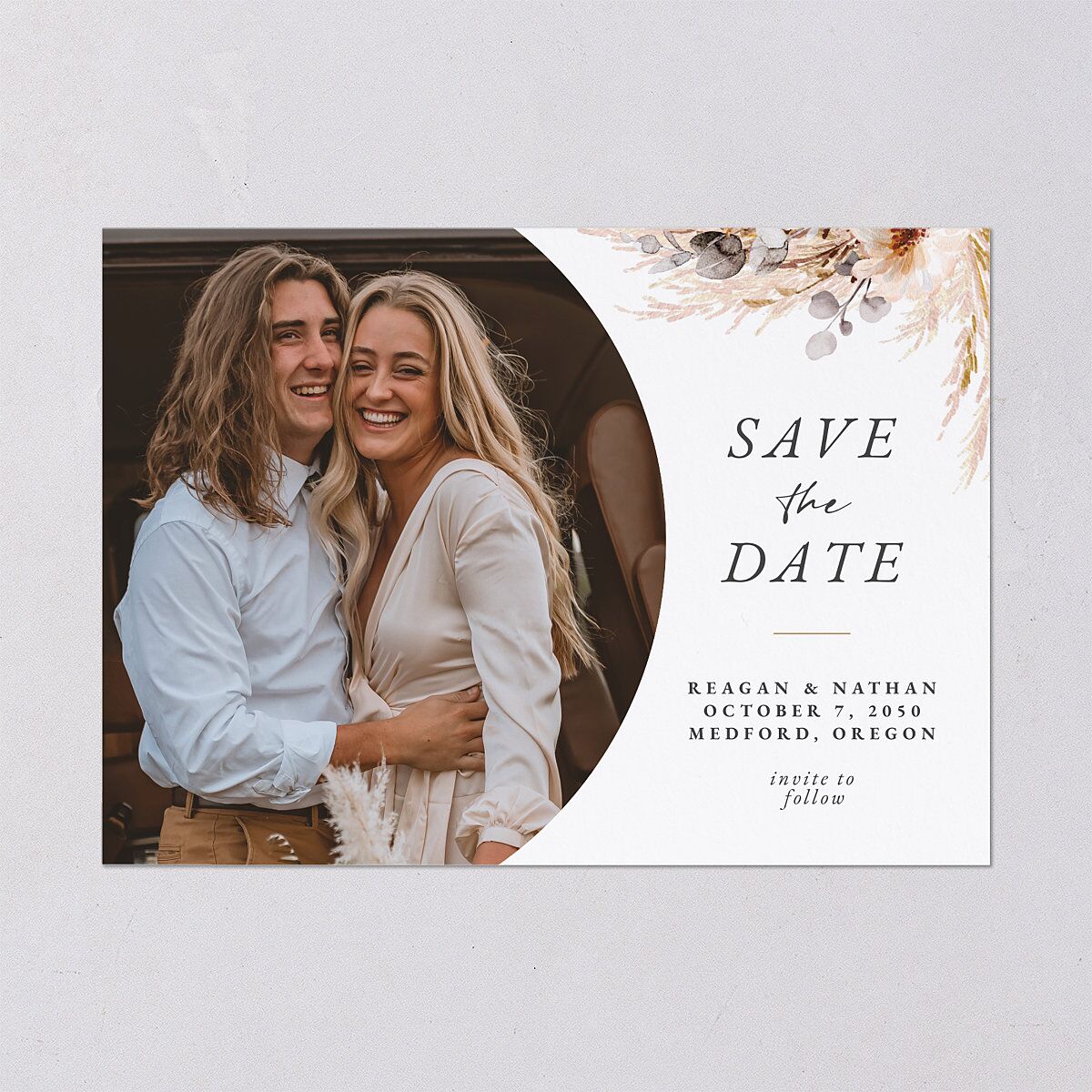 Bohemian Hoop Save The Date Cards — view 2