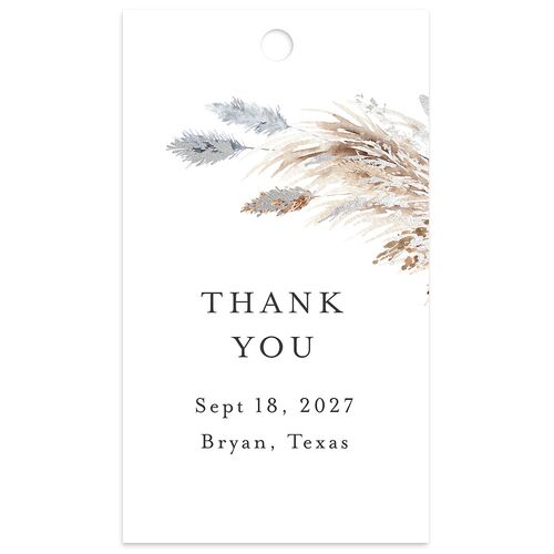 Soft Pampas Foil Favor Gift Tags Silver Dusty Blue Signature