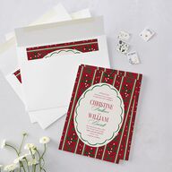 Elegant Vintage Christmas Wedding Invitations Jewel Red Signature Blank No Standard