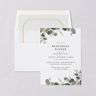 Eucalyptus Frame Rehearsal Dinner Invitations Pure White Signature Blank Standard