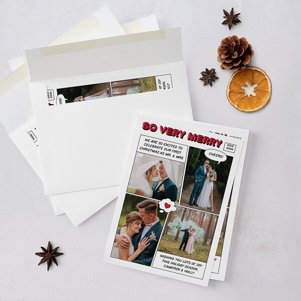 Comic Book Holiday Holiday Cards Ruby Signature Blank Portrait Standard