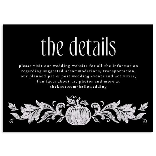 Spooky Halloween Nouveau Wedding Event Detail Cards Licorice Signature Standard
