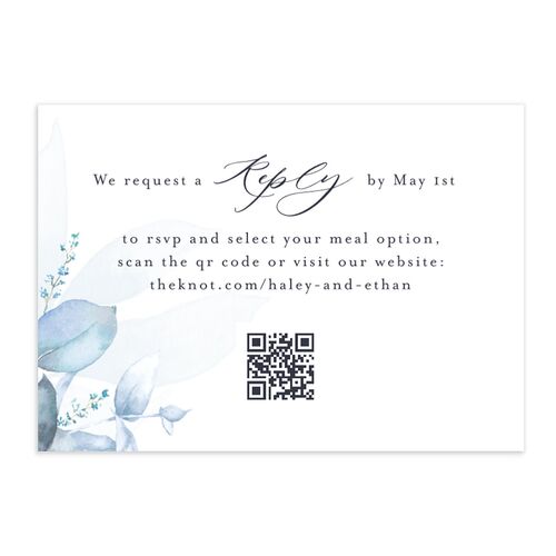 Romantic Greenery QR Code RSVP Cards Cornflower Signature Standard