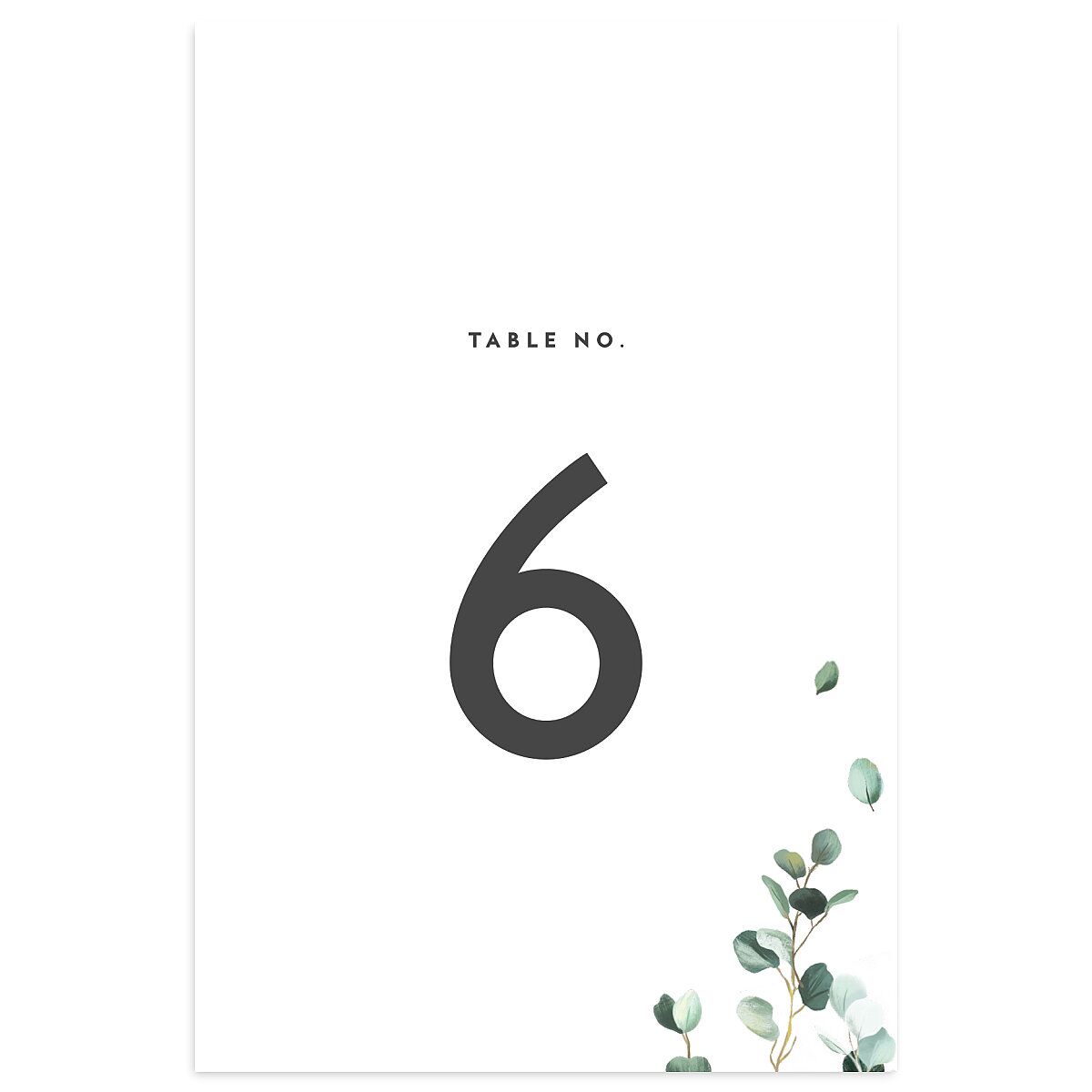 Modern Eucalyptus Table Numbers