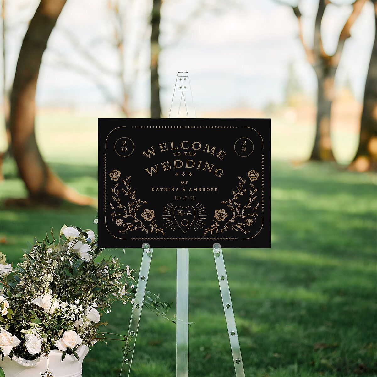 Skeleton Spirits Standard Welcome Sign Medium Licorice Standard Indoor Foam Core M Welcome