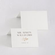 Leafy Rustic Monogram Place Cards Raw Sienna Signature