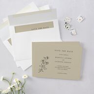 Elegant Minimal Save The Date Cards Champagne Signature smooth Blank No Standard