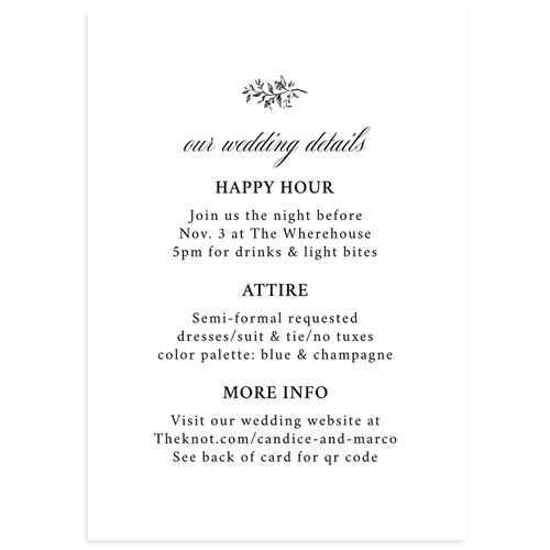 Elegant Photo Crest Wedding Enclosure Cards Midnight Signature Standard