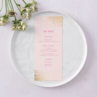 Shimmering Frame Menus Gold Pink Cotton Signature