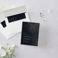 Shimmer Dust Thank You Cards Gold Dark Navy