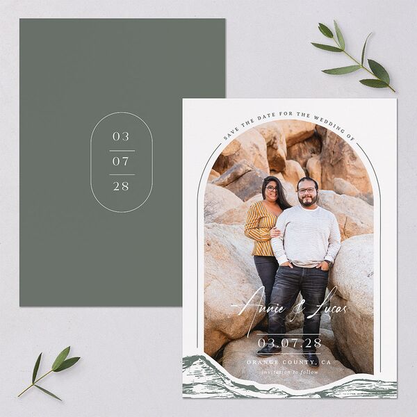 Western Cactus Save The Date Cards Eucalyptus Signature smooth Blank No