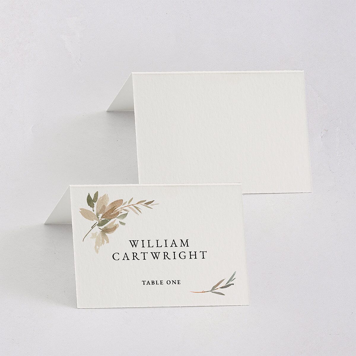 Neutral Greenery Place Cards Thyme Signature