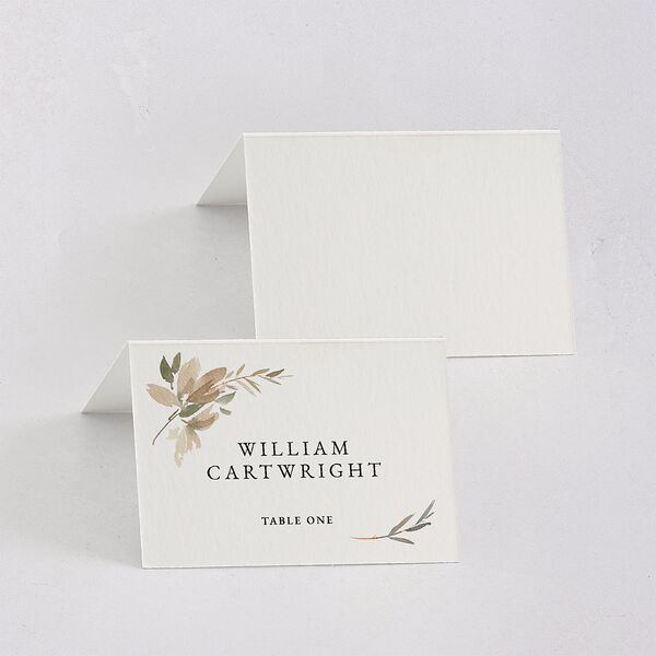 Neutral Greenery Place Cards Thyme Signature
