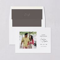 Simple Square Save the Date Cards Pure White Signature smooth Blank No Standard