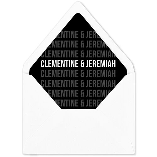 Bold Modern Announcement Euro Envelope Liners Pure White Luxe