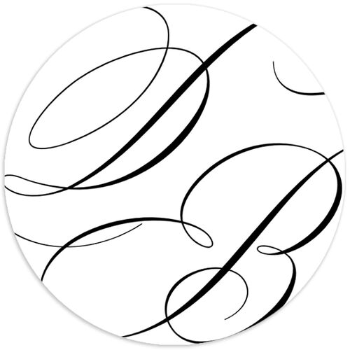Vintage Flourish Wedding Stickers Pure White Circle