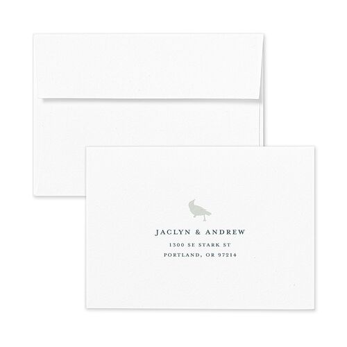 Crafted Garden Response Card Envelopes White Pale Blue Return Address Signature Standard