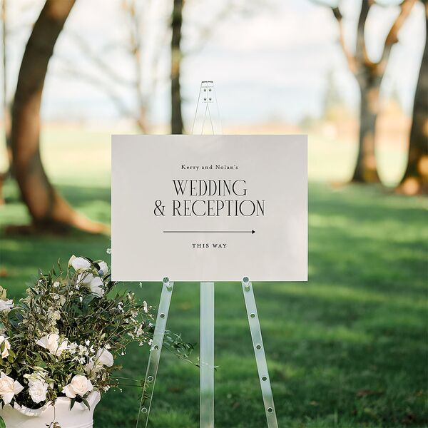 Cosmopolitan Standard Direction Sign Medium Champagne Standard Indoor Foam Core M Direction
