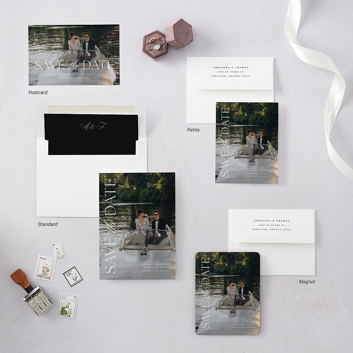 Classic Capture Save the Date Cards Midnight Signature smooth Blank No Standard