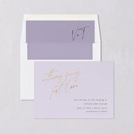 Just Love Save the Date Cards Gold Sheer Lilac Signature smooth Blank No Standard