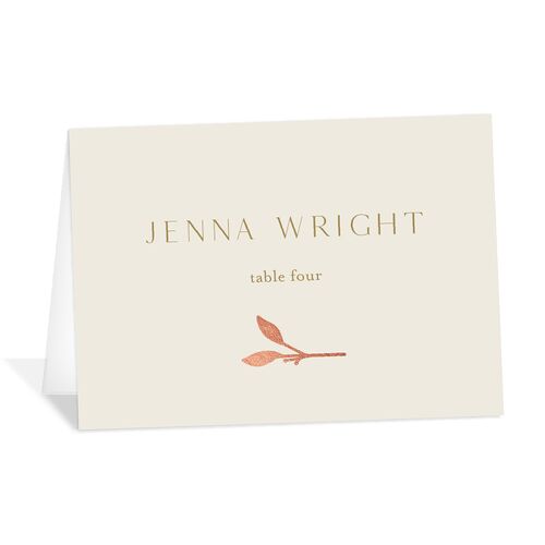 Gilded Sprigs Foil Place Cards Rose Gold Biscotti Signature
