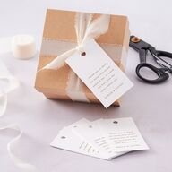 Vintage Toile Foil Favor Gift Tags Gold Marigold Signature