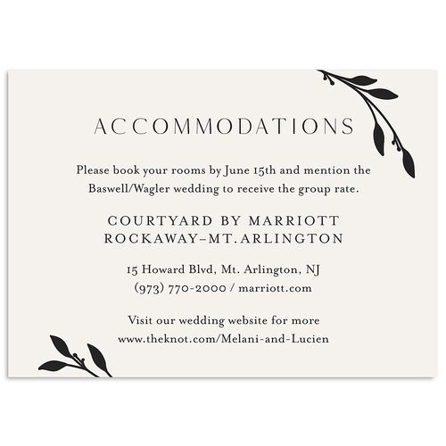Gilded Sprigs Wedding Enclosure Cards Charcoal Signature Standard