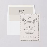 Vintage Lovebird Banner Save the Date Cards Linen Signature smooth Blank No Standard