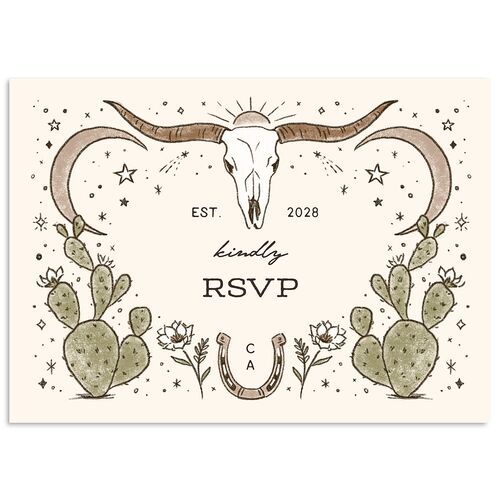 Southwestern Nouveau Wedding Response Cards Walnut Signature Standard