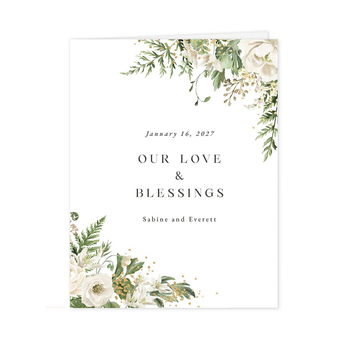 Gilded Fern Frame Thank You Cards