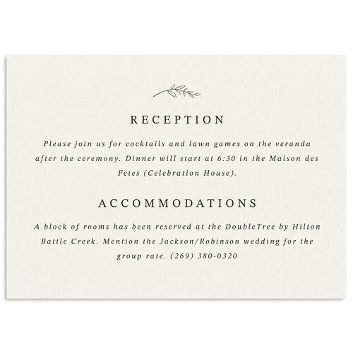Elegant Garland Crest Wedding Enclosure Cards Falcon Signature Standard