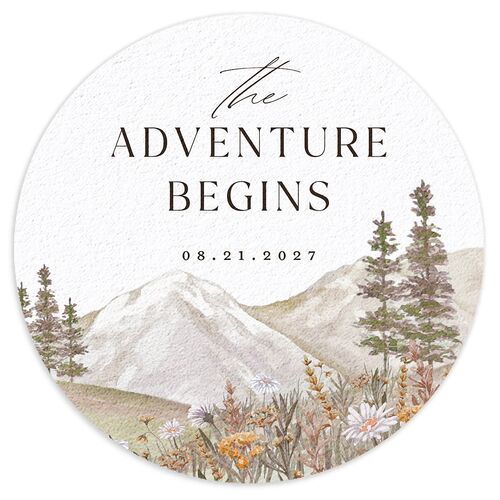 Mountain Wildflowers Coasters Mocha Cardboard Circle