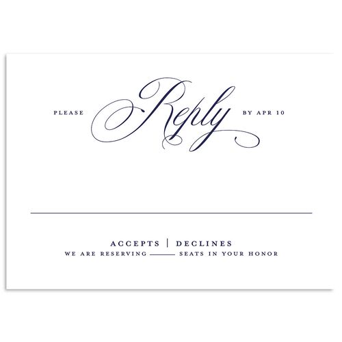 Classic Photo Wedding Response Cards Navy Signature Standard