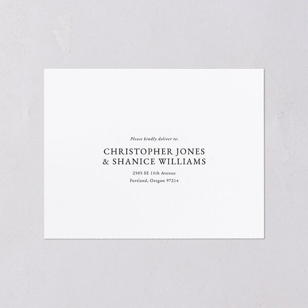Classically Stated All-in-One Wedding Invitations Pure White No Signature Light Both Recipient and Return Addresses