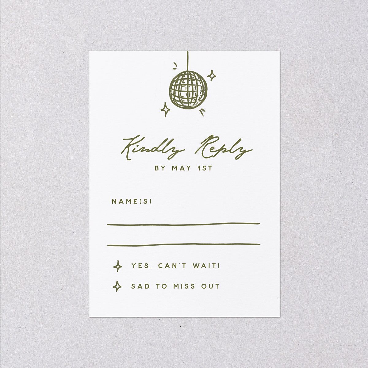 Hand Drawn Cake Wedding Response Cards Dark Camo Signature Standard