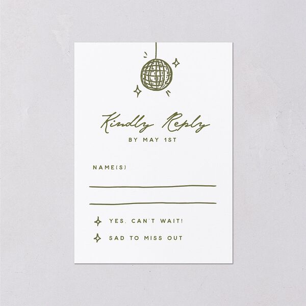 Hand Drawn Cake Wedding Response Cards Dark Camo Signature Standard