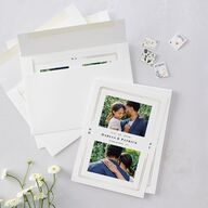 Framed Photo Foil Save the Date Cards Gold Pure White Signature smooth Blank No Standard