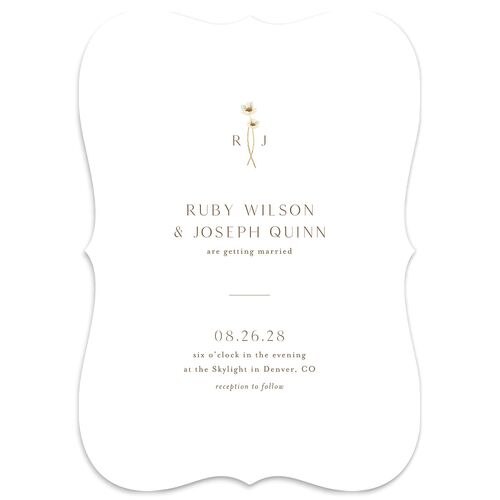 Dainty Monogram Wedding Invitations Bisque Signature Blank No Bracket