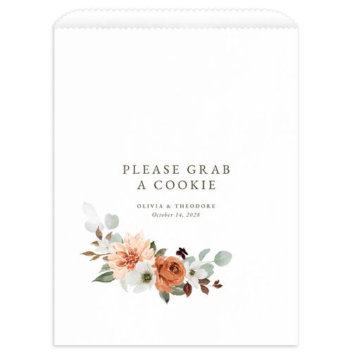 Eucalyptus Bouquet Wedding Day Paper Favor Bags Terracotta White Wax-Lined Food Safe Paper