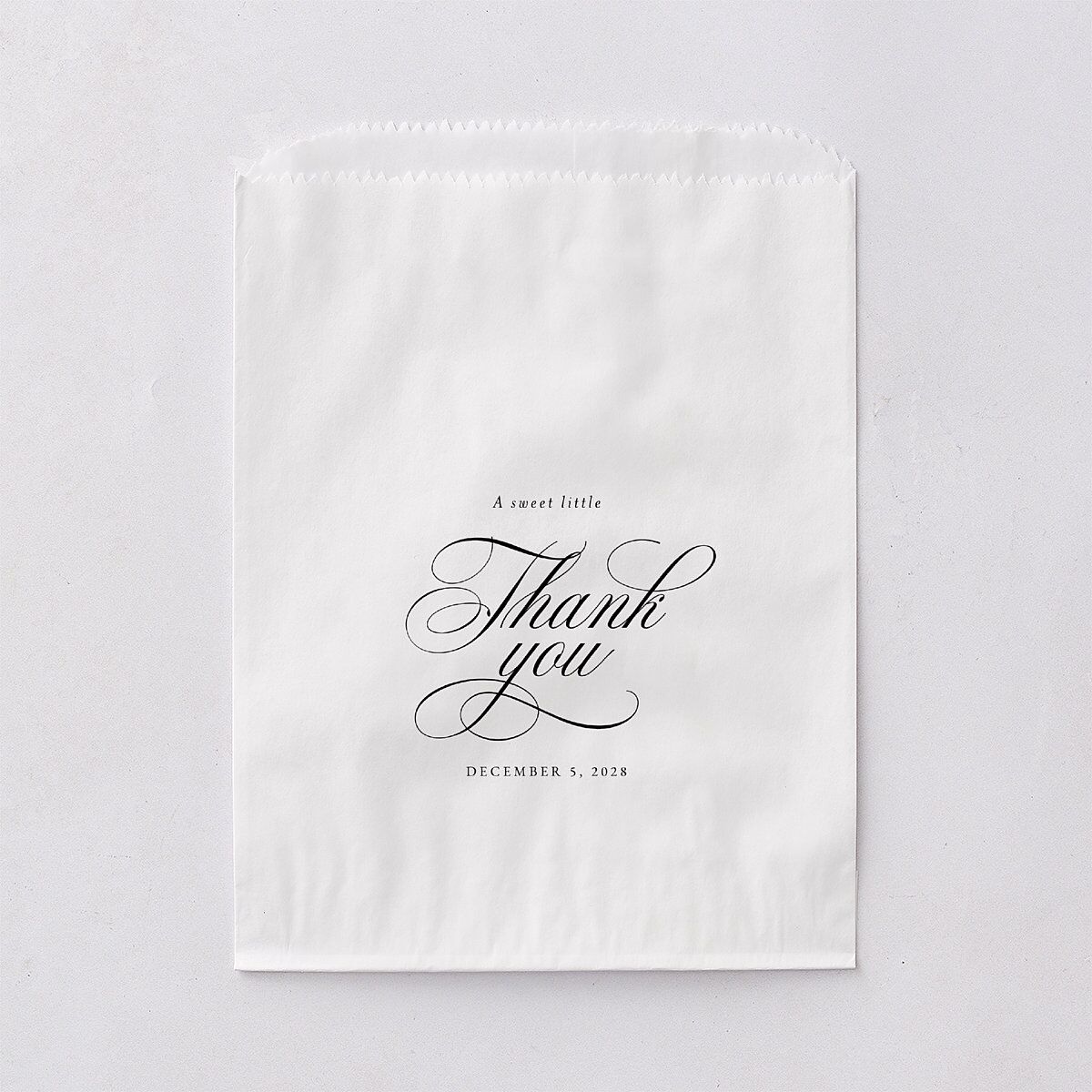 Exquisite Calligraphy Favor Bags White Pure White Wax-Lined Food Safe Paper