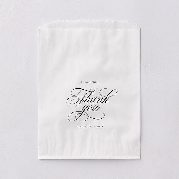 Exquisite Calligraphy Favor Bags White Pure White Wax-Lined Food Safe Paper