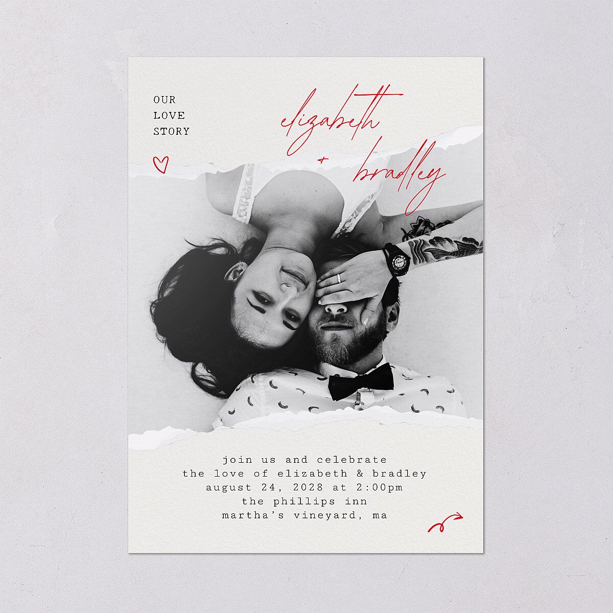 DIY Crafty Photo Wedding Invitations Ruby Signature Blank No Standard