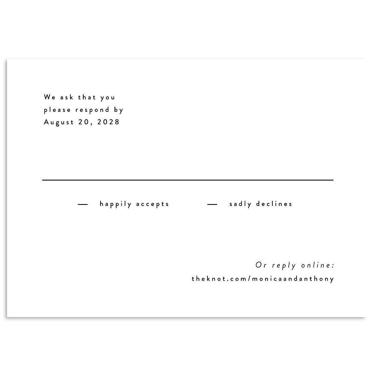 Simple Editorial Photo Wedding Response Cards
