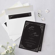 Vintage Gothic Wedding Invitations Licorice Signature Blank No