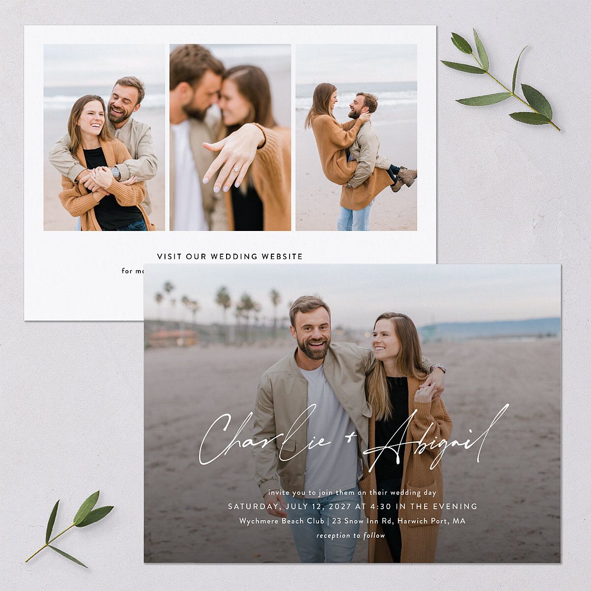 Modern Gallery Wedding Invitations Pure White Signature Blank No