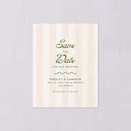 Cabana Stripes Save the Date Petite Cards Olive Signature smooth Blank Standard