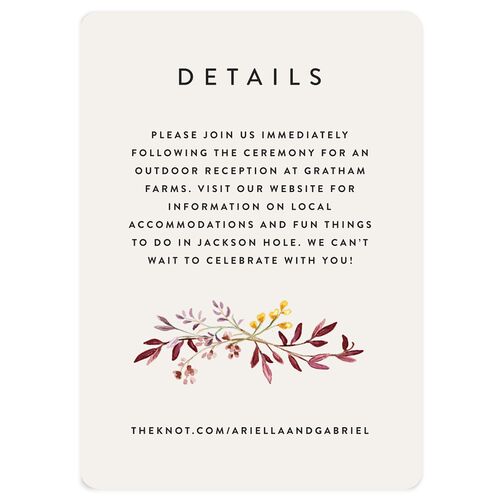 Rustic Arch Wedding Event Detail Cards Lily Signature Rounded