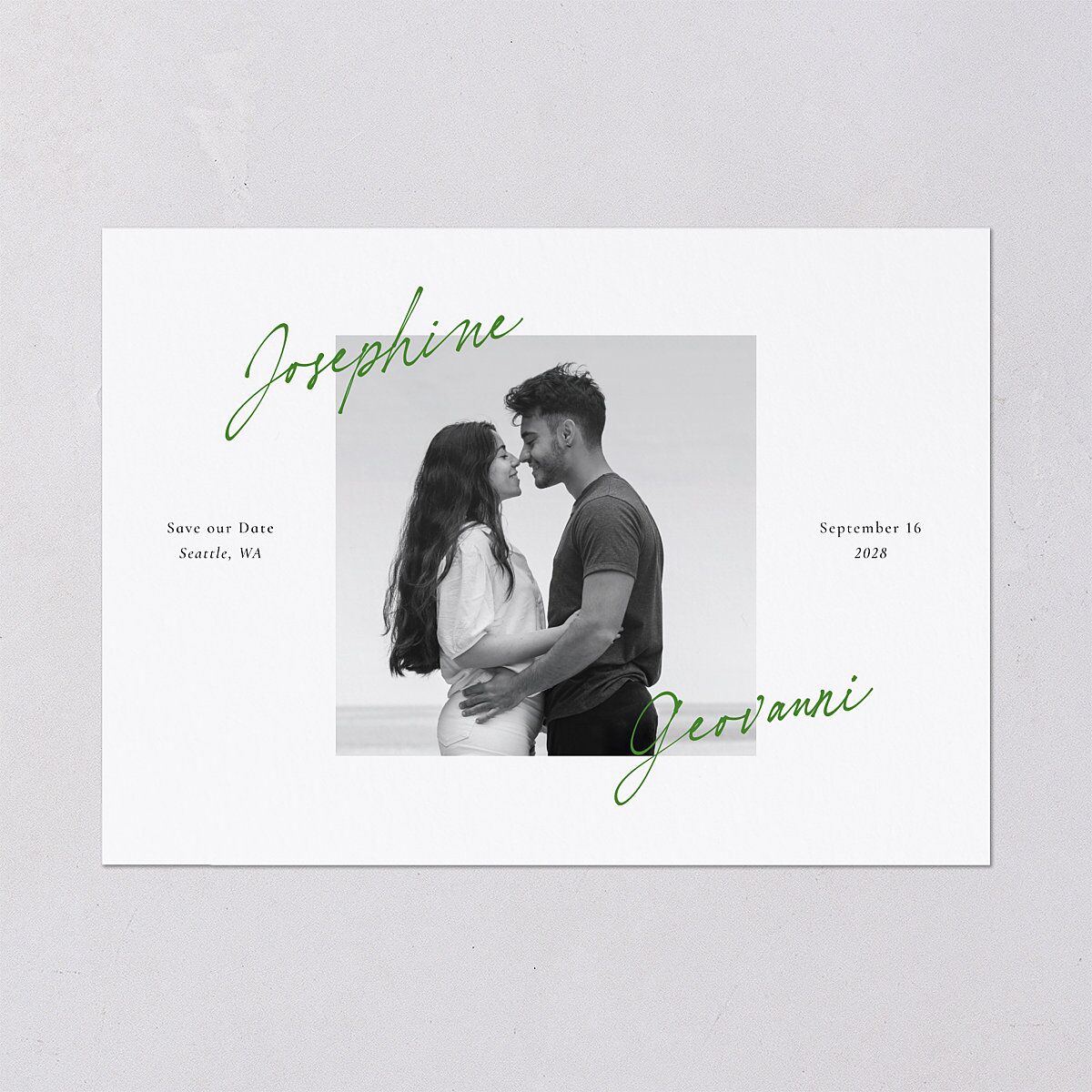 Contrast Type Save the Date Cards Greenery Signature smooth Blank No Standard