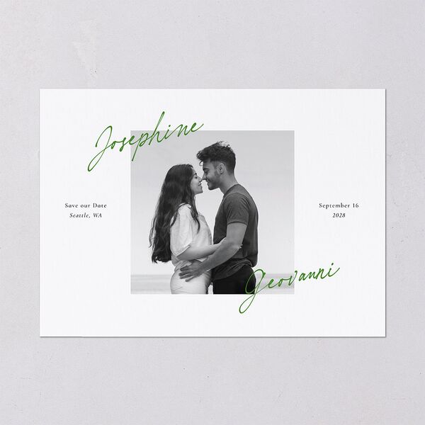 Contrast Type Save the Date Cards Greenery Signature smooth Blank No Standard